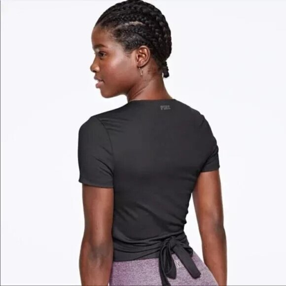 NWT Pink Victoria's Secret Ultimate Wrap Short Sleeve Top Med - Picture 8 of 8